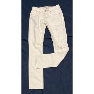 Off-White or Cream)  Cabi Ripped Slim Boyfriend Stretch Jeans Size 0